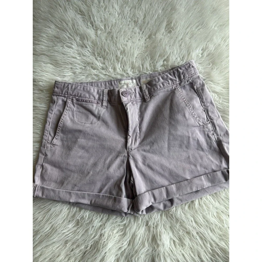 Anthropologie Chino 27 Relaxed Shorts Lilac Khaki Cotton Blend Summer - Picture 3 of 12